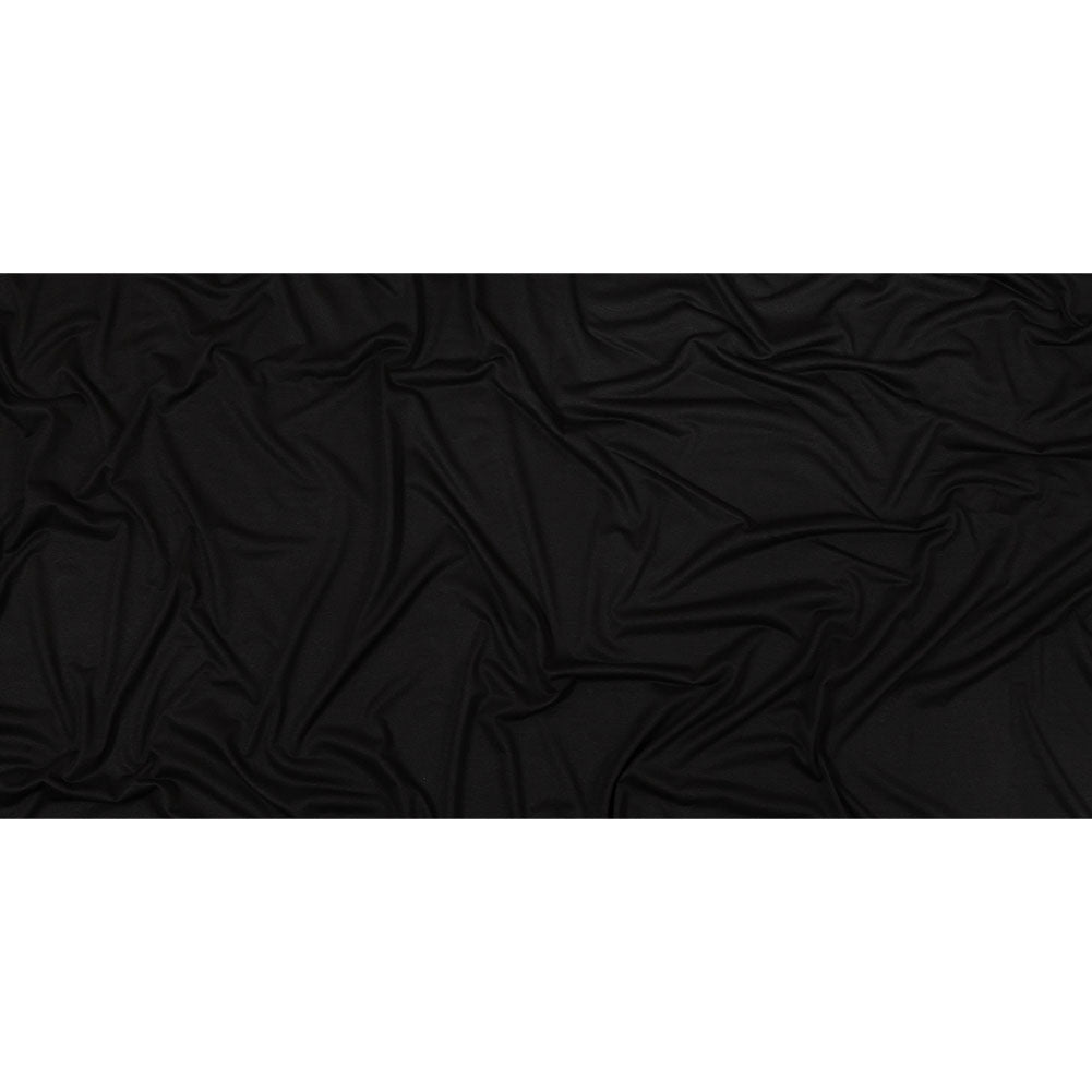 Black Slubbed Stretch Rayon Jersey