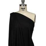 Black Slubbed Stretch Rayon Jersey