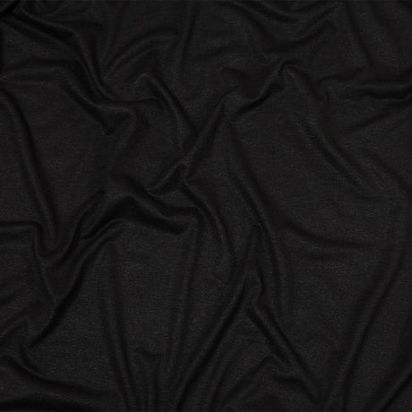 Black Slubbed Stretch Rayon Jersey