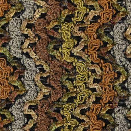 Avocado, Mustard and Steel Blue Textured Loosely Woven Novelty