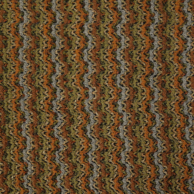 Avocado, Mustard and Steel Blue Textured Loosely Woven Novelty