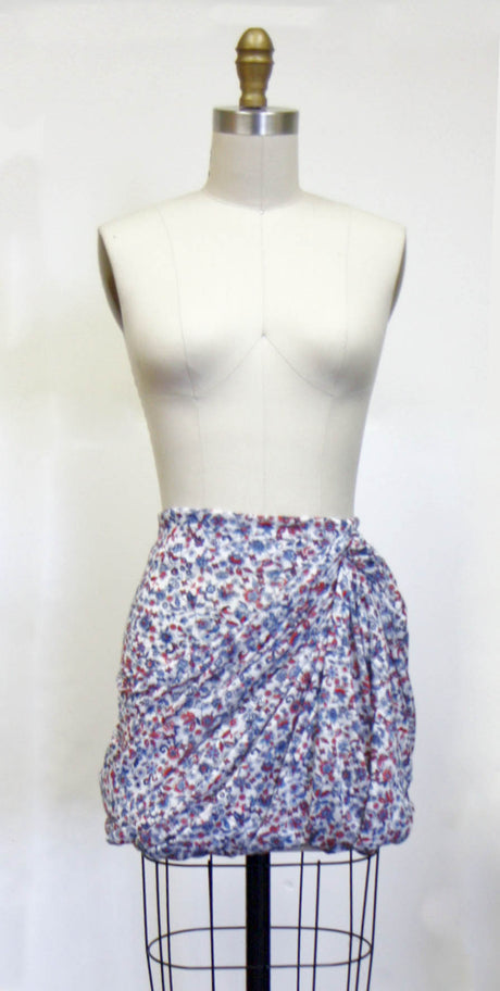 White/Antique Blue/Cranberry Floral Jersey Prints