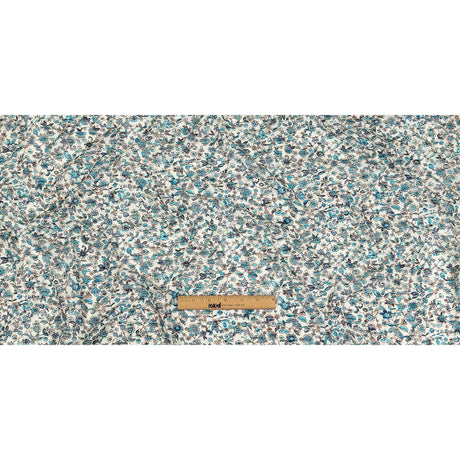 Italian Blue, Turquoise and White Floral Polyester Jersey