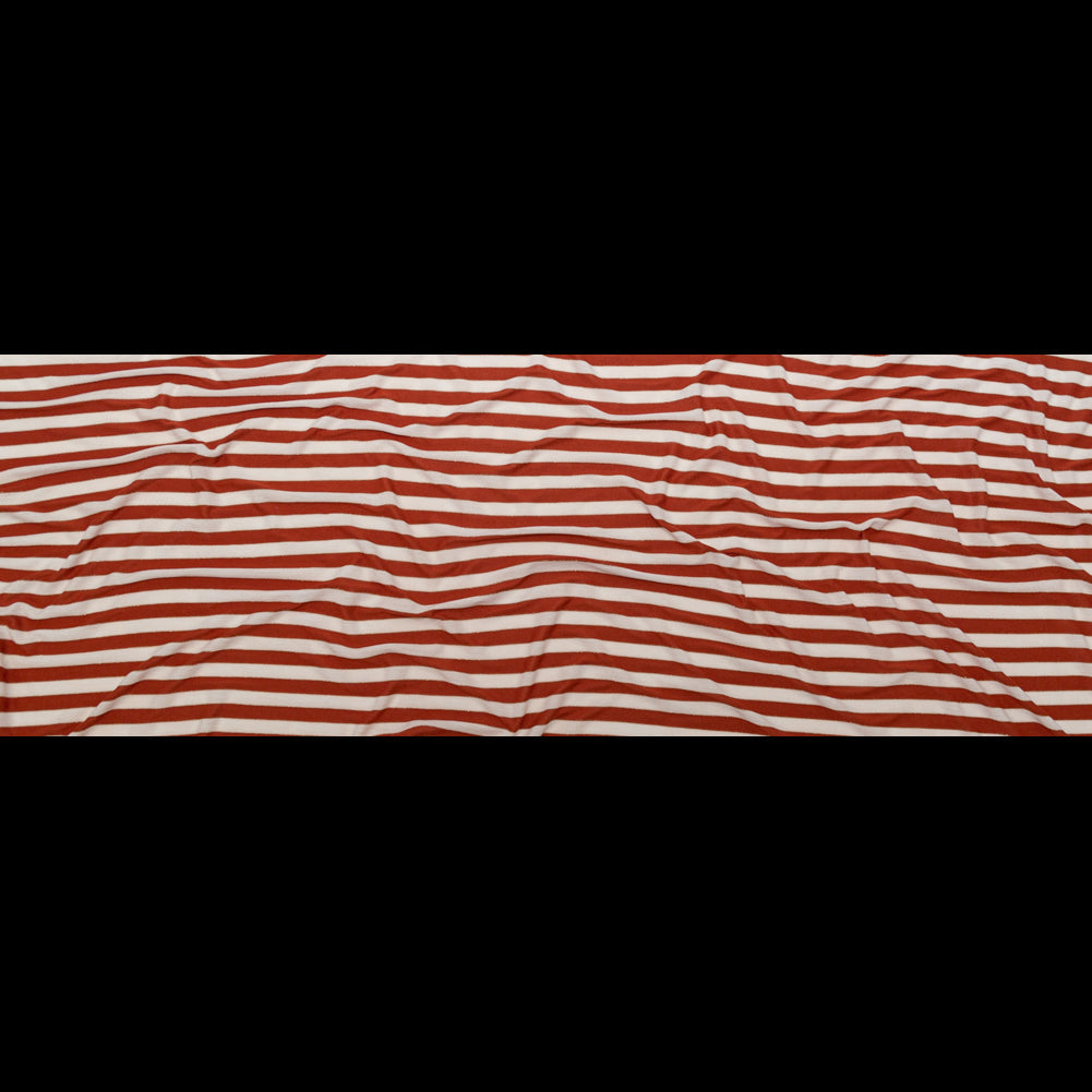 Italian Dew, Ginger and Metallic Gold Coast Bengal Striped Rayon Jersey