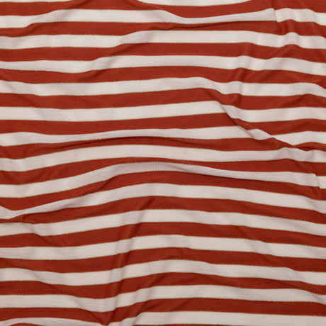 Italian Dew, Ginger and Metallic Gold Coast Bengal Striped Rayon Jersey