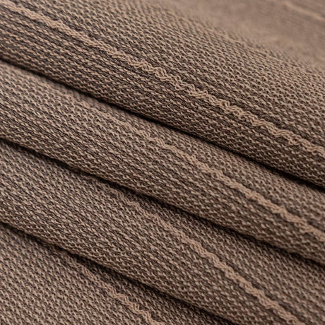 Warm Taupe Blended Crepe with Tactile Stripes