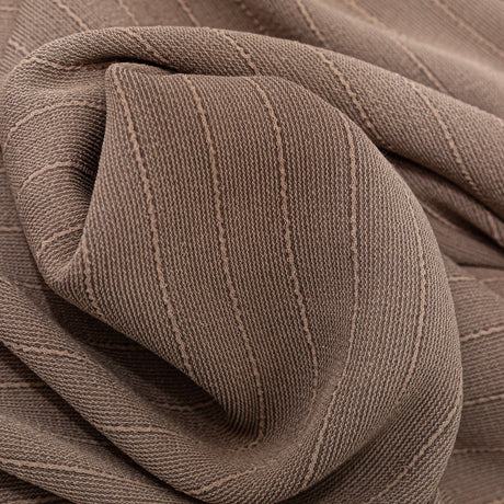 Warm Taupe Blended Crepe with Tactile Stripes