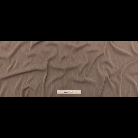 Warm Taupe Blended Crepe with Tactile Stripes