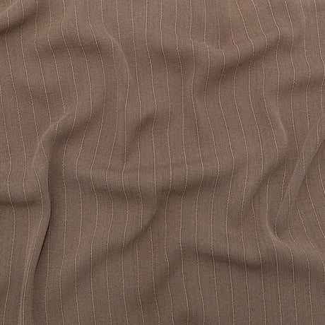 Warm Taupe Blended Crepe with Tactile Stripes