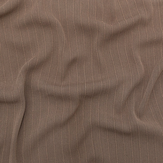 Warm Taupe Blended Crepe with Tactile Stripes