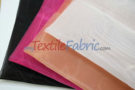 Frances Hard Net Polyester Fabric - Ultra-Stiff Netting, 60" Width, White, Nude, Fuchsia, Black (1 Yard)