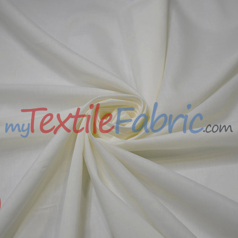 120 Inch Flame Retardant Ivory Cotton Sheeting Fabric - Ivory Solid, 120" Width (By The Yard)