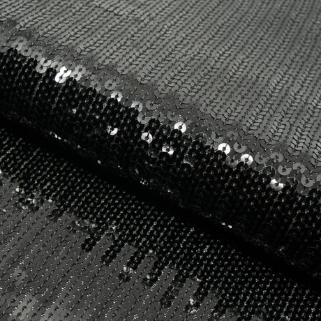 Flounce Fringe Stretch Mesh Sequin Fabric - Silver, Black, Gold, Red, 47/48" Width (1 Yard)