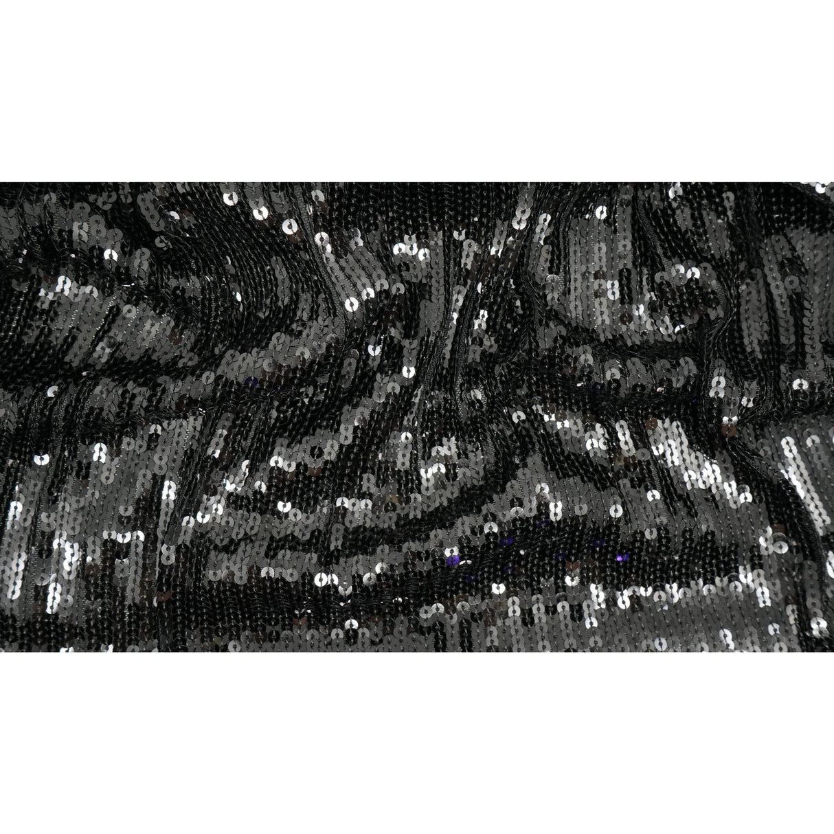 Flounce Fringe Stretch Mesh Sequin Fabric - Silver, Black, Gold, Red, 51/52" Width (1 Yard)