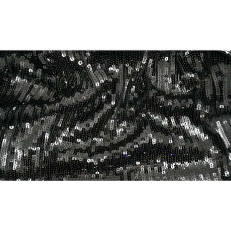 Flounce Fringe Stretch Mesh Sequin Fabric - Silver, Black, Gold, Red, 51/52" Width (1 Yard)