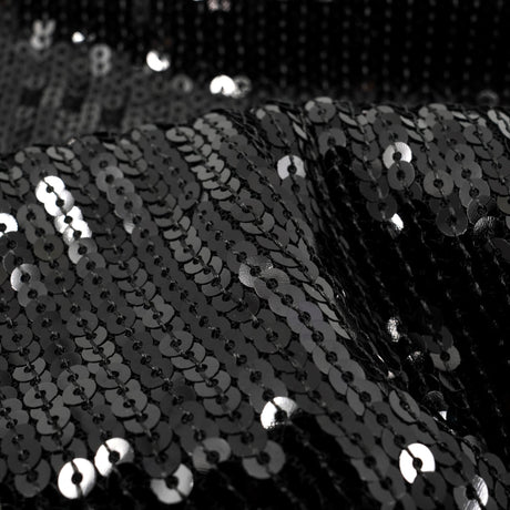 Flounce Fringe Stretch Mesh Sequin Fabric - Silver, Black, Gold, Red, 51/52" Width (1 Yard)