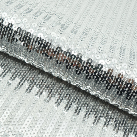 Flounce Fringe Stretch Mesh Sequin Fabric - Silver, Black, Gold, Red, 47/48" Width (1 Yard)