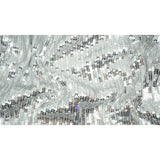 Flounce Fringe Stretch Mesh Sequin Fabric - Silver, Black, Gold, Red, 51/52" Width (1 Yard)