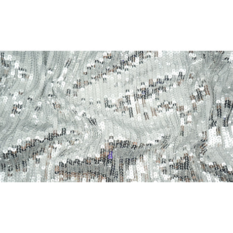 Flounce Fringe Stretch Mesh Sequin Fabric - Silver, Black, Gold, Red, 51/52" Width (1 Yard)