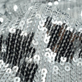 Flounce Fringe Stretch Mesh Sequin Fabric - Silver, Black, Gold, Red, 51/52" Width (1 Yard)
