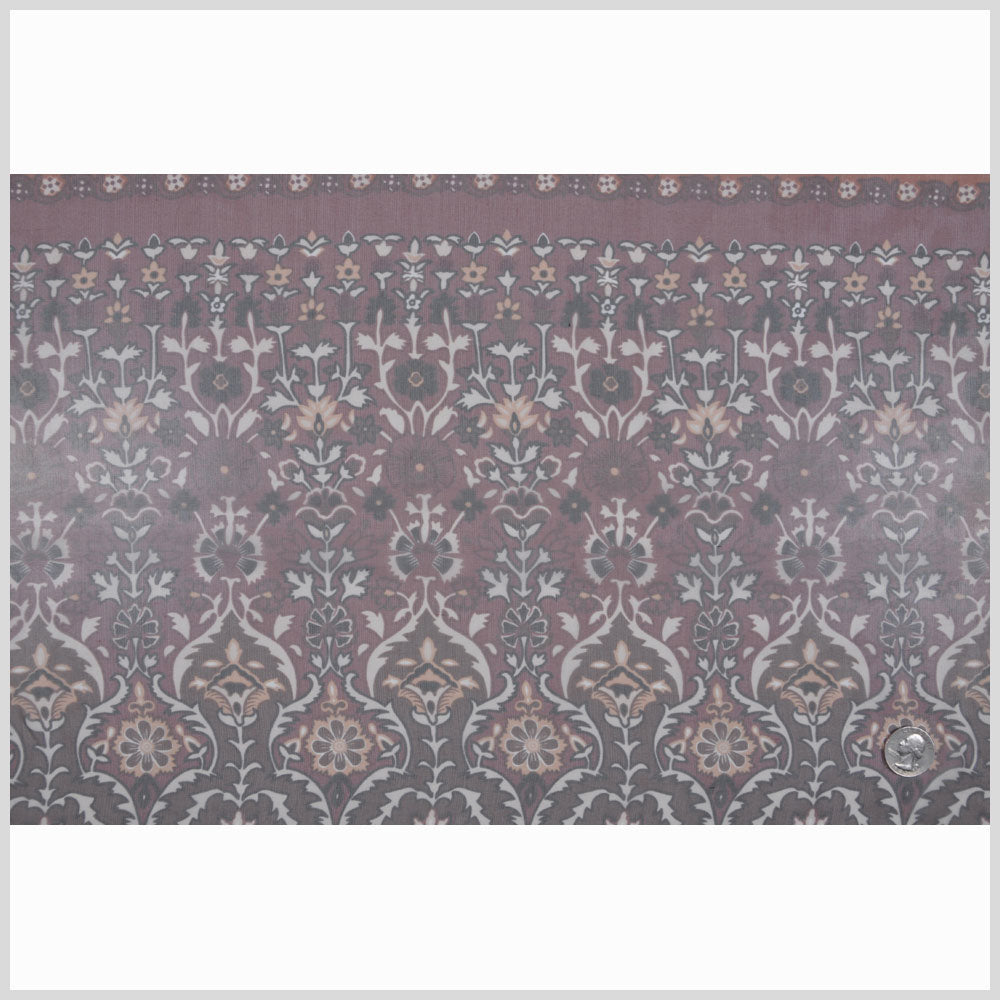 Mauve/Black/Peach/Cream/Chocol Paisley Print
