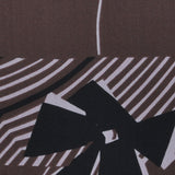 Brown and Light Pink Geometric and Floral Silk Chiffon