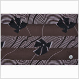 Brown and Light Pink Geometric and Floral Silk Chiffon