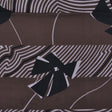 Brown and Light Pink Geometric and Floral Silk Chiffon