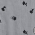 Carolina Herrera Italian Black Floral Cotton Embroidered Crinkled Silk Chiffon