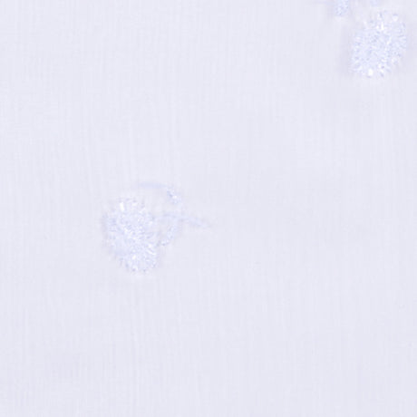 Carolina Herrera Italian Jet Stream Floral Cotton Embroidered Crinkled Silk Chiffon