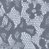 Black and White Lace-Print Silk Chiffon
