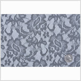 Black and White Lace-Print Silk Chiffon