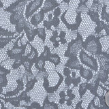 Black and White Lace-Print Silk Chiffon