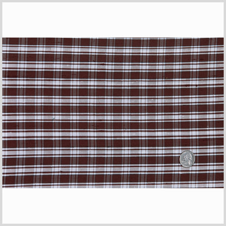 Chocolate Plaid Shantung/ Dupioni