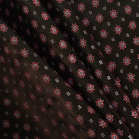 Famous Designer Black and Red Laminated Woven