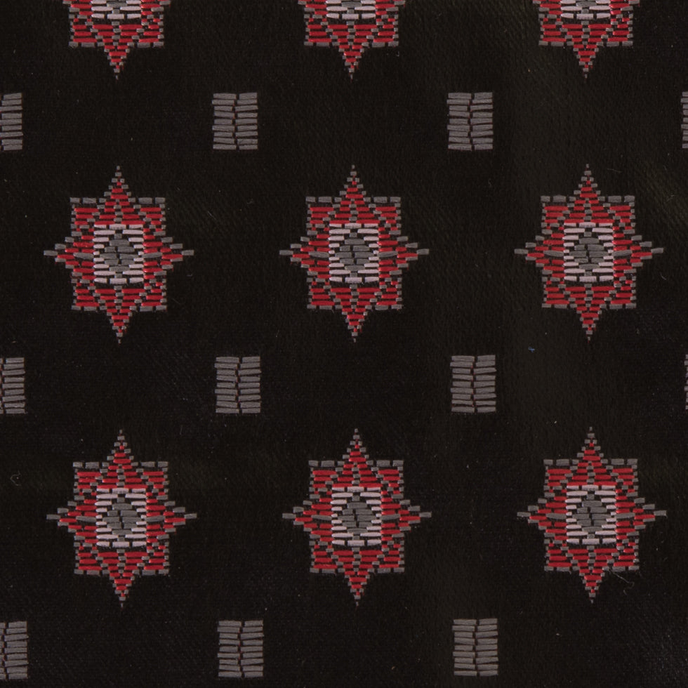 Famous Designer Black and Red Laminated Woven