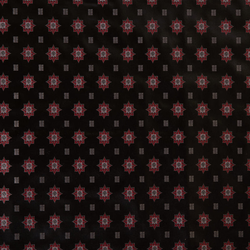 Famous Designer Black and Red Laminated Woven
