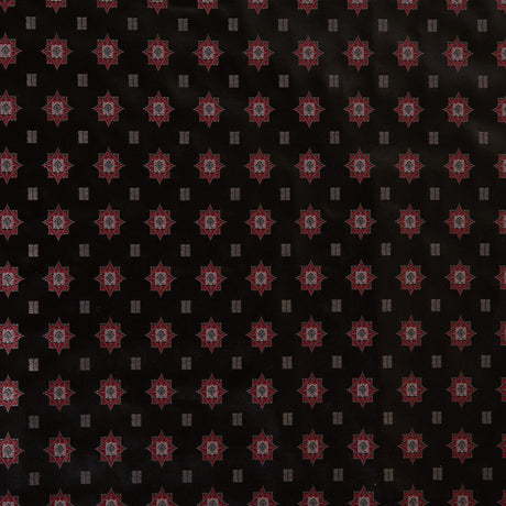 Famous Designer Black and Red Laminated Woven