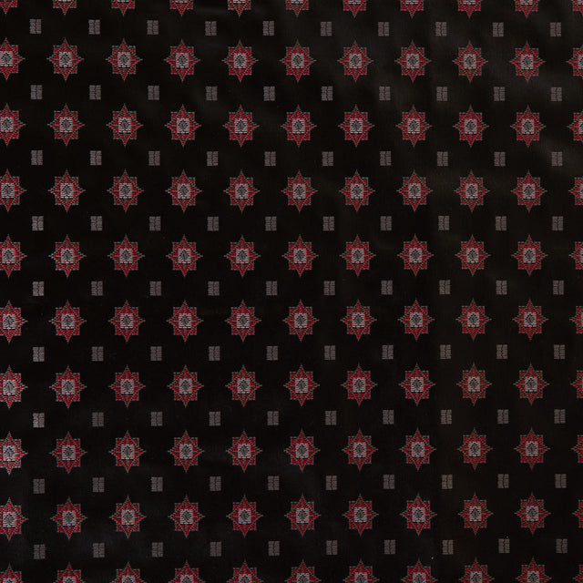 Famous Designer Black and Red Laminated Woven