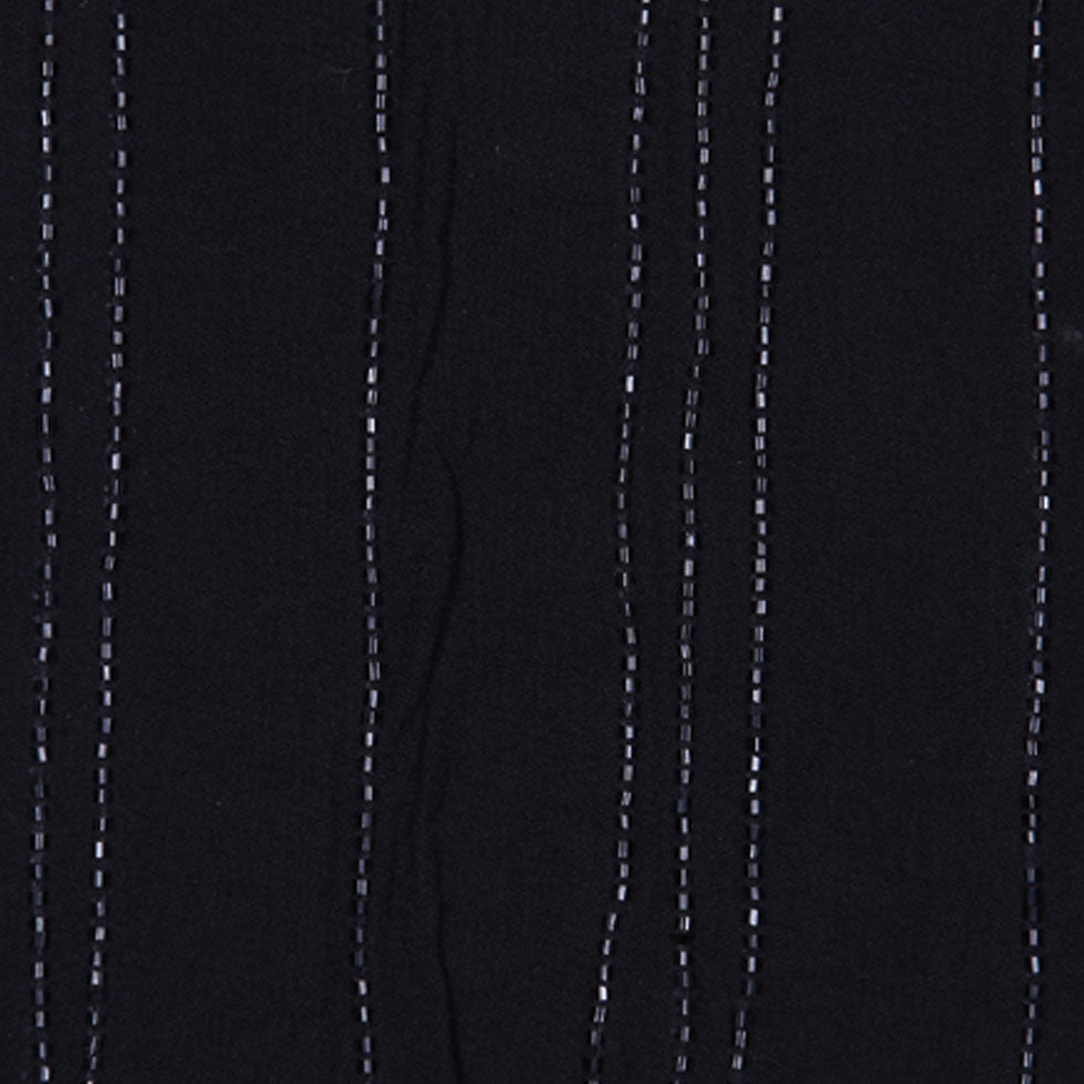 Black Beaded Double-Layer Rayon Gauze