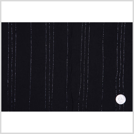 Black Beaded Double-Layer Rayon Gauze
