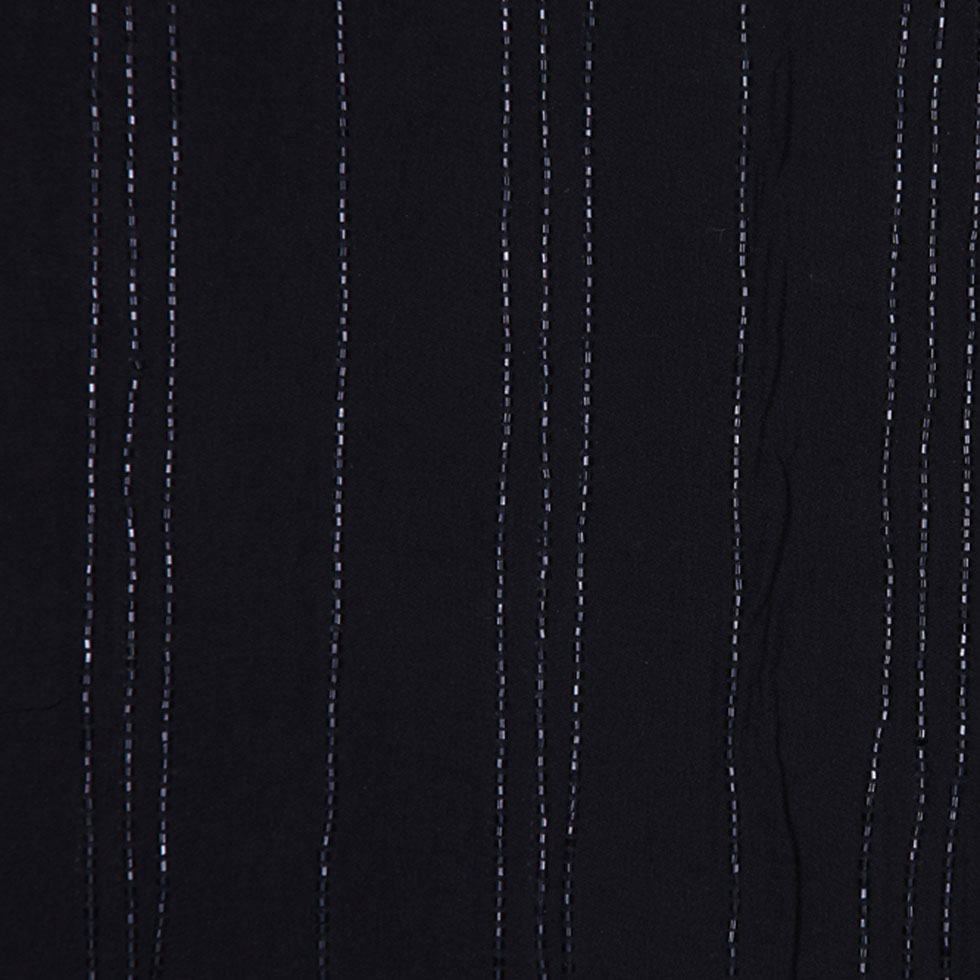 Black Beaded Double-Layer Rayon Gauze