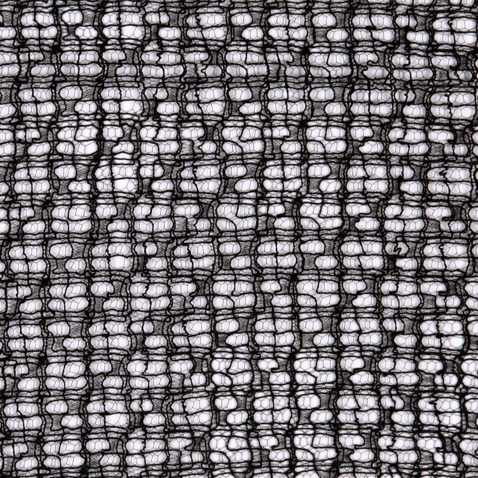 Black Abstract Delicate Silk Lace