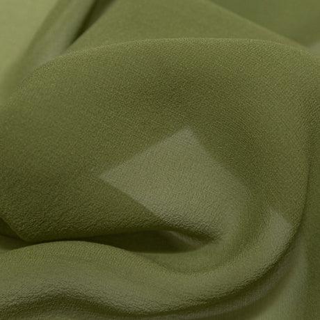 Italian Herbal Green Stretch Silk Chiffon