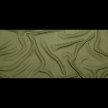 Italian Herbal Green Stretch Silk Chiffon