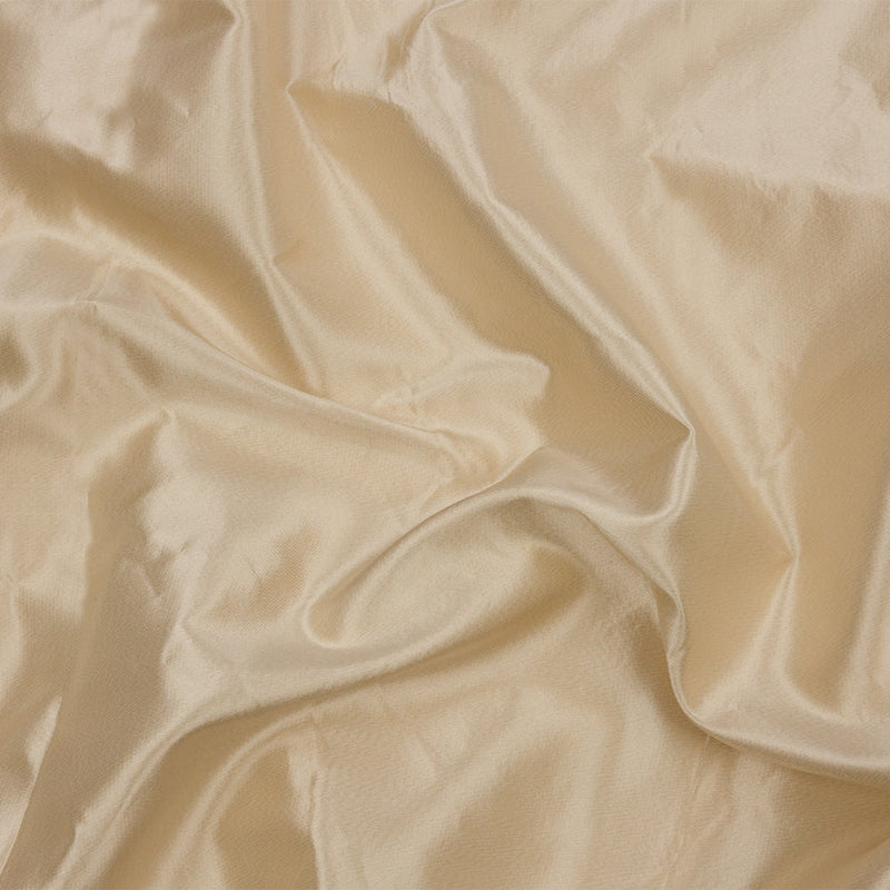 Cream Stiff Silk Satin with Metal Threads