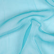 Oscar de la Renta Pool Blue Crinkled Silk Organza