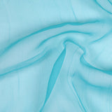 Oscar de la Renta Pool Blue Crinkled Silk Organza