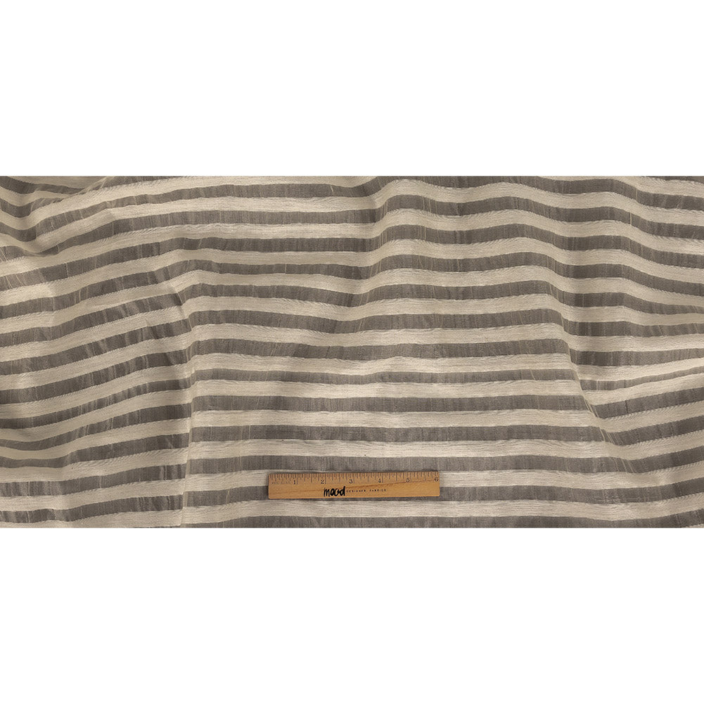 Jet Stream Striped Sheer Silk Woven