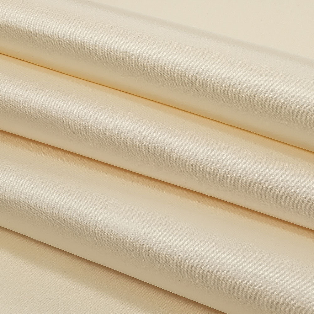 Cream Satin-Faced Silk and Wool Blended Woven